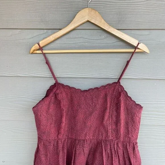 Urban Outfitters maroon cheetah print babydoll dress - Picture 2 of 5